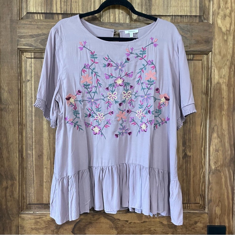 Purple Embroidered Blouse